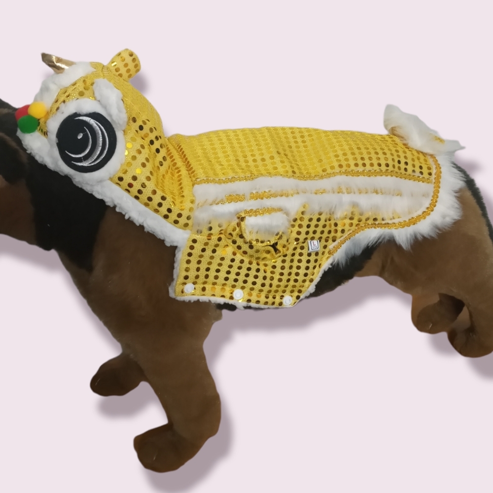 NWOT Gold Dragon Dog Costume Sz Large